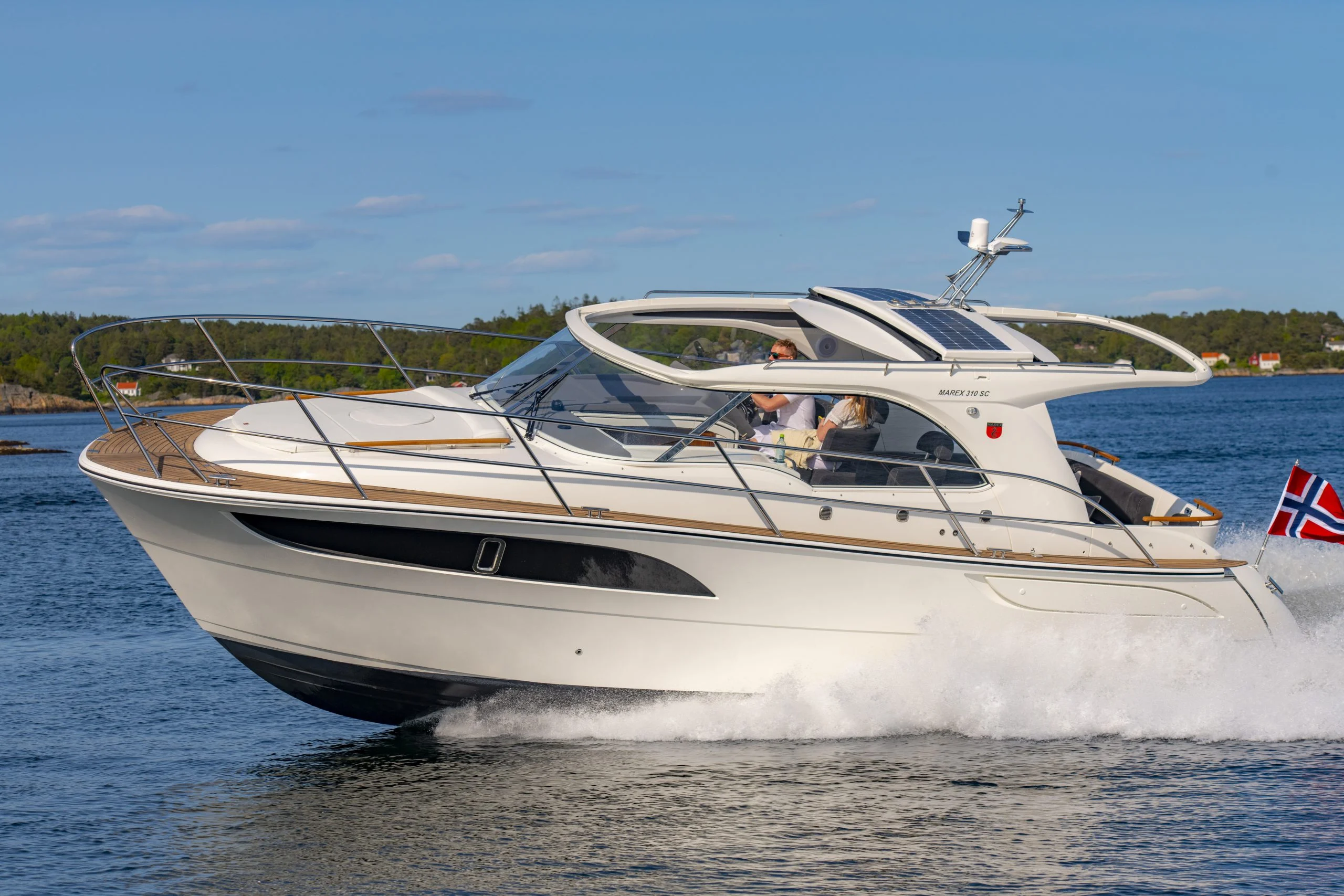 The Marex 310 Sun Cruiser mini yacht.