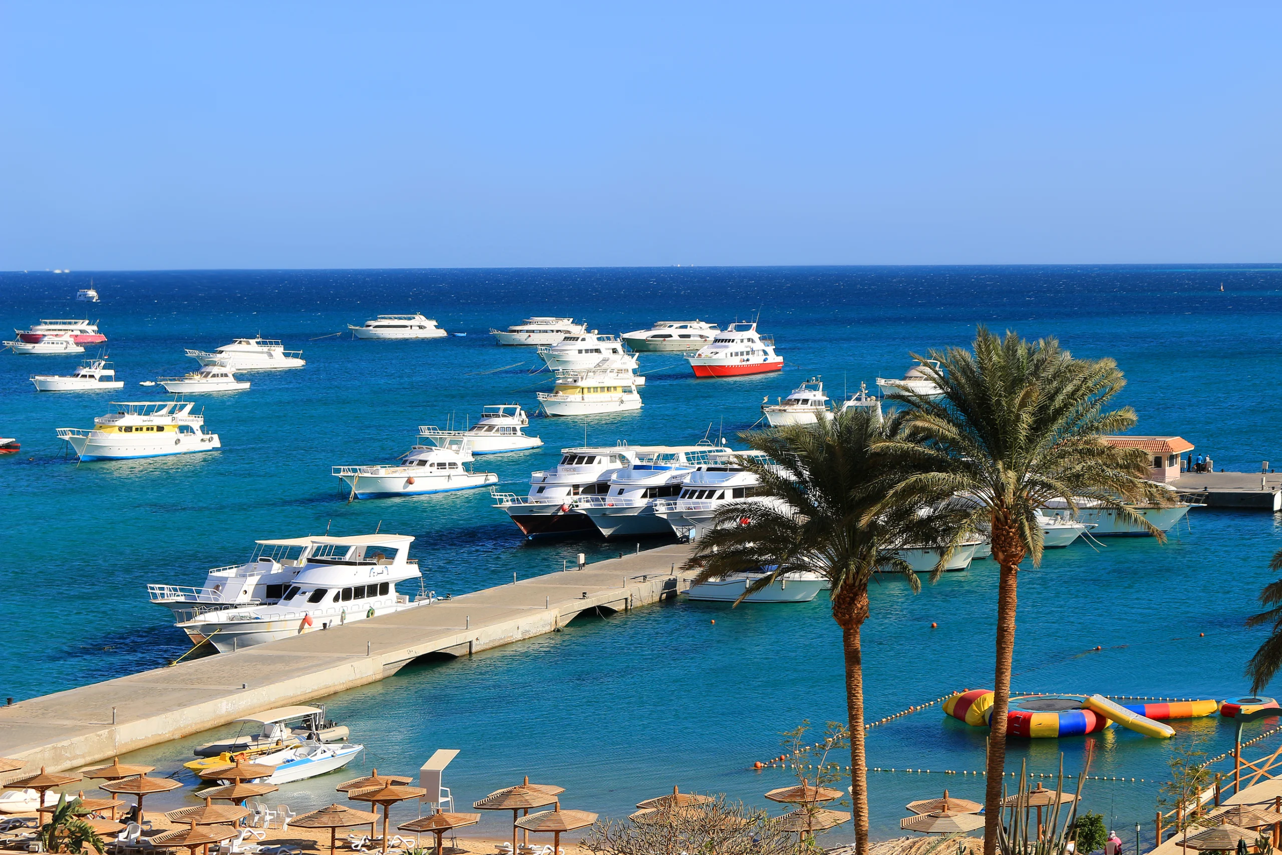Boats at Hurghada, Egypt.