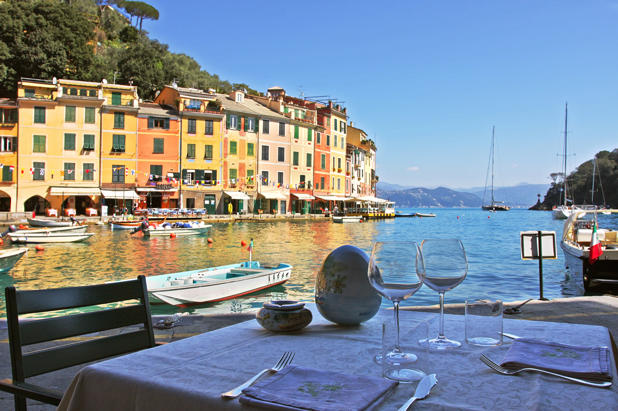 Outdoor restaurant in Portofino
