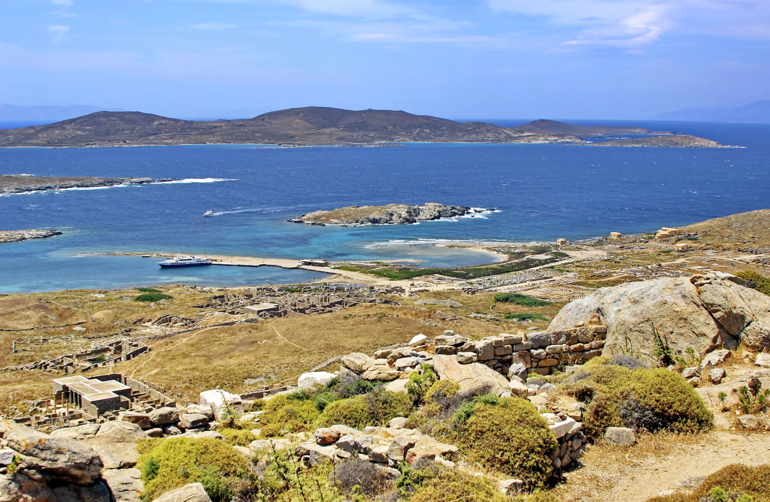Ancient Delos Ruins, Greece. Ancient temple of Isis at Delos island in Greece