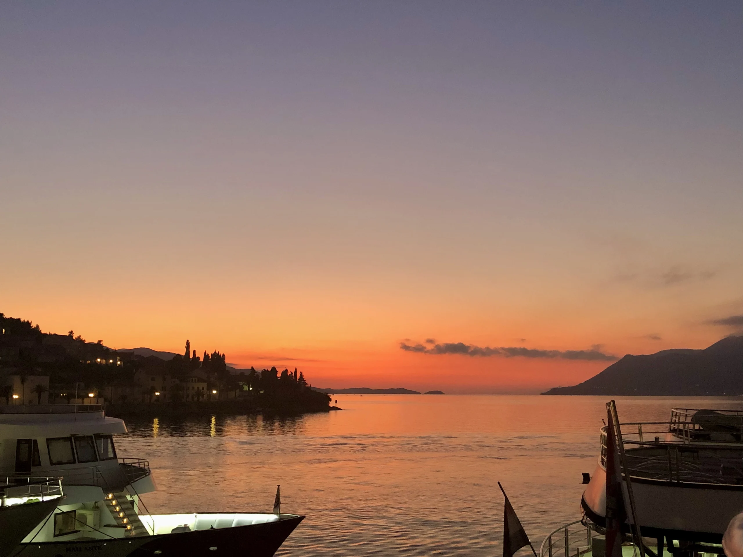 Korcula sunset from the yacht