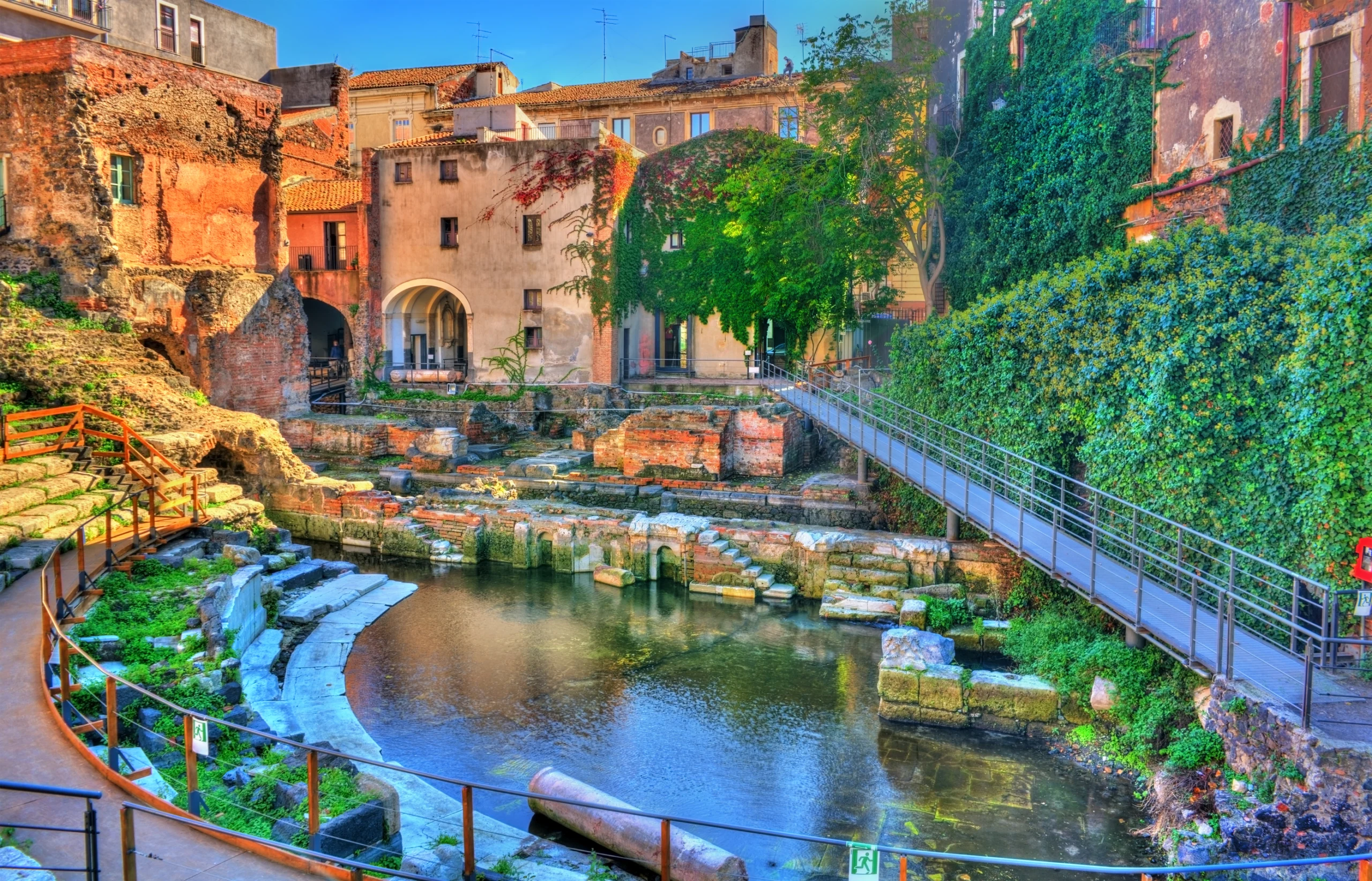 Greek-Roman Theatre of Catania in Sicilia - Italy