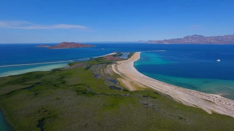 aerial of landscape in San Evaristo
