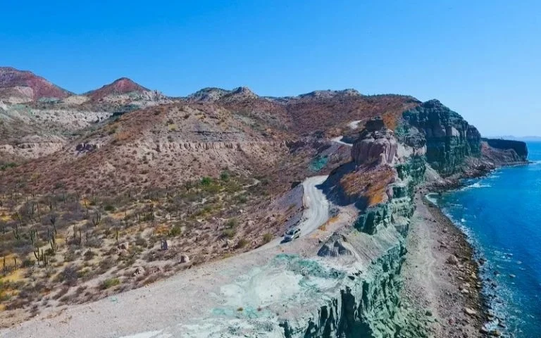 aerial of landscape in San Evaristo