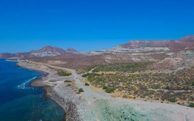 aerial of landscape in San Evaristo