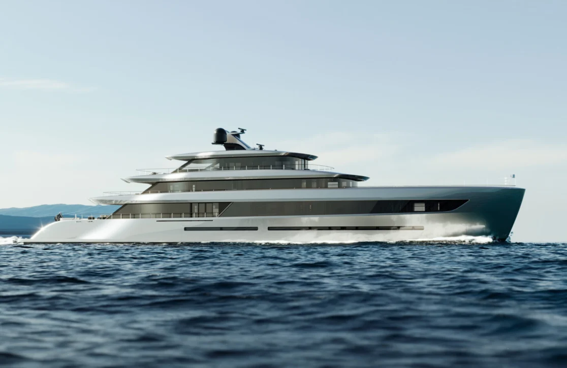 This Sleek 197-Foot Superyacht Concept Has a Private Owner’s Deck — and Design Cues From Japanese Ink Painting