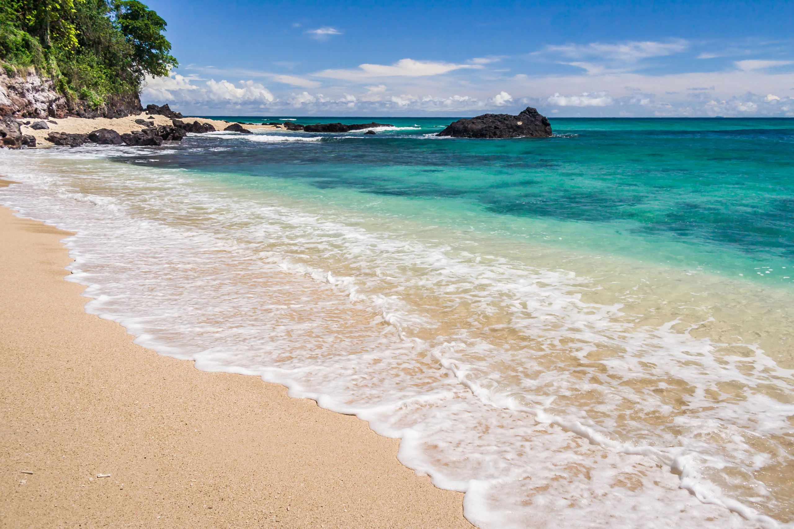 Tropical rocky beach in Nosy Be, Madagascar
