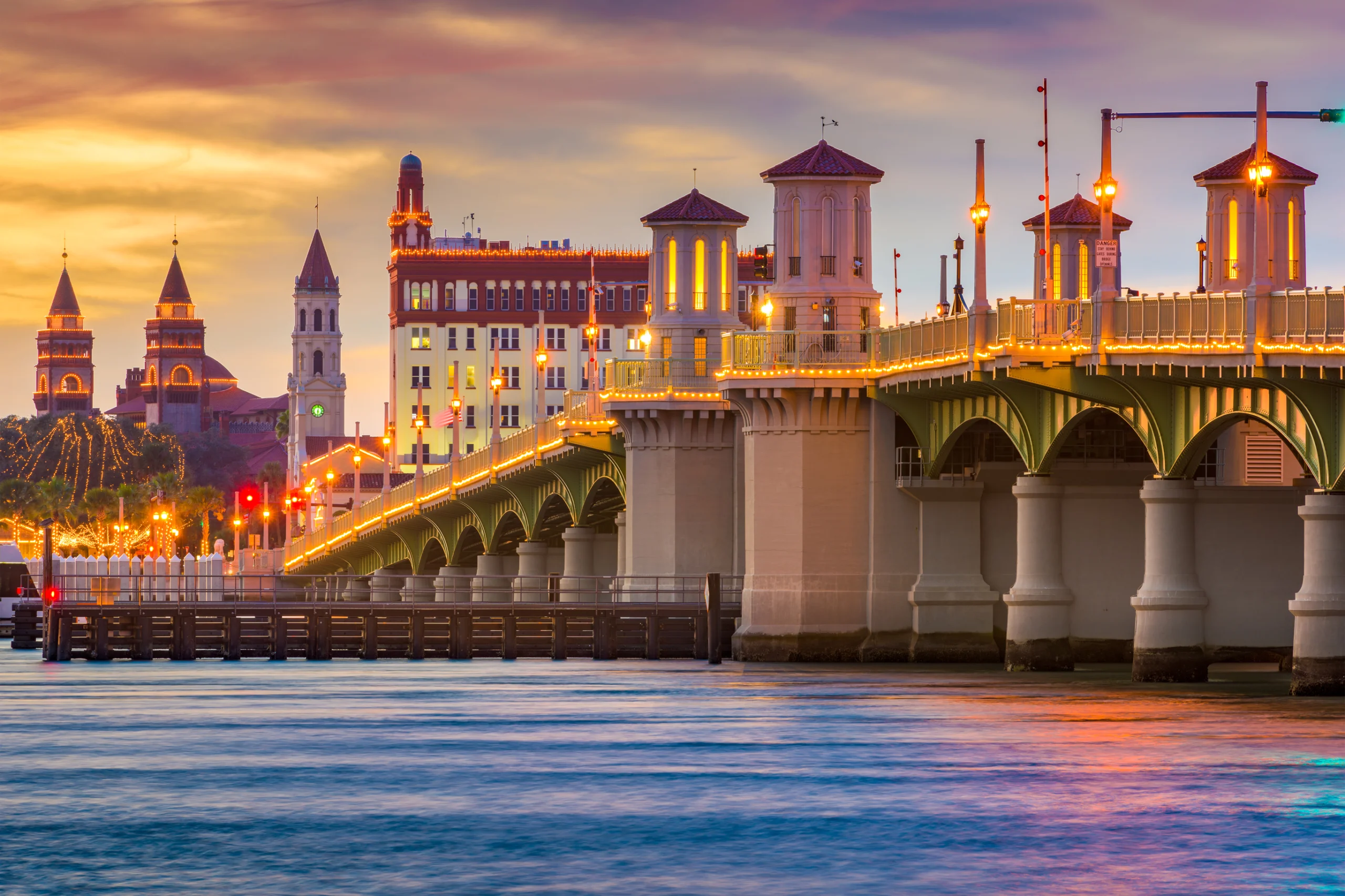 St. Augustine Skyline. Augustine, Florida, USA skyline at the Bridge of Lions.