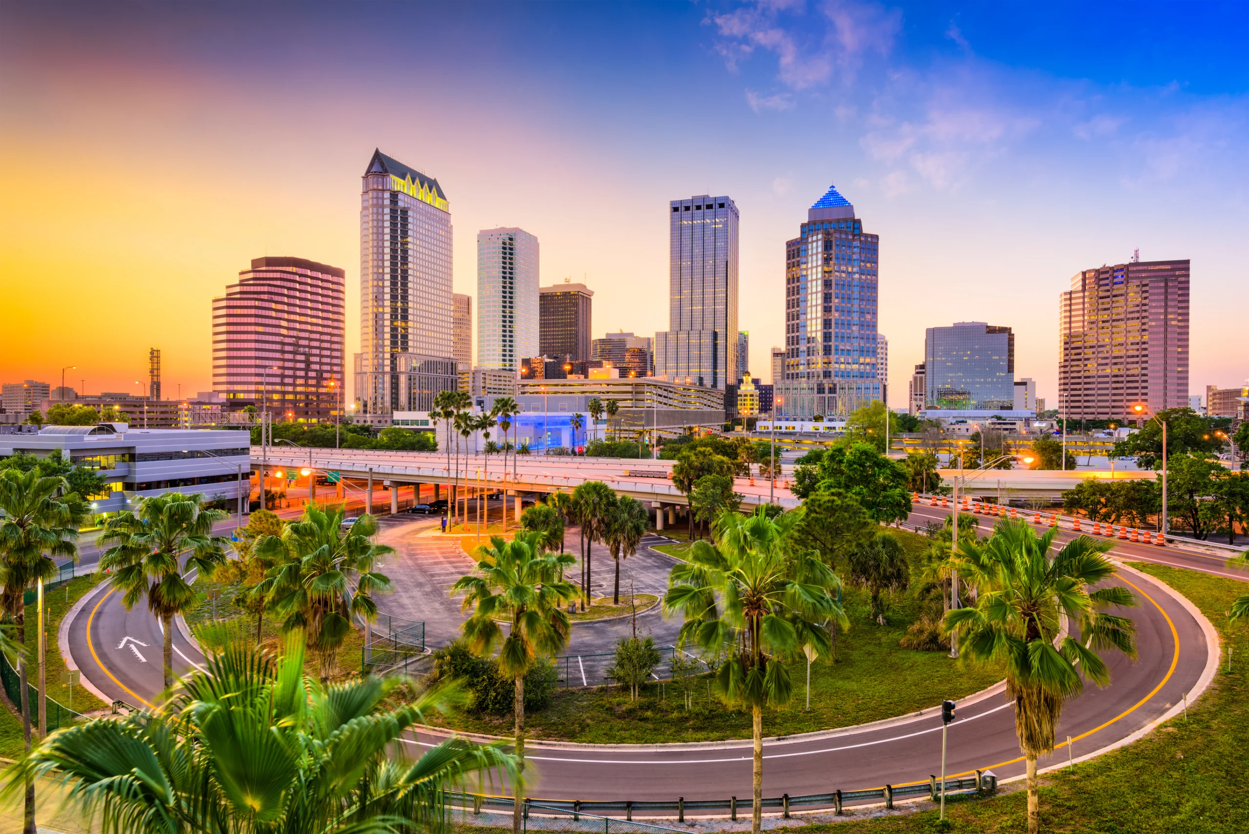 Tampa Florida Skyline. Tampa, Florida, USA downtown skyline