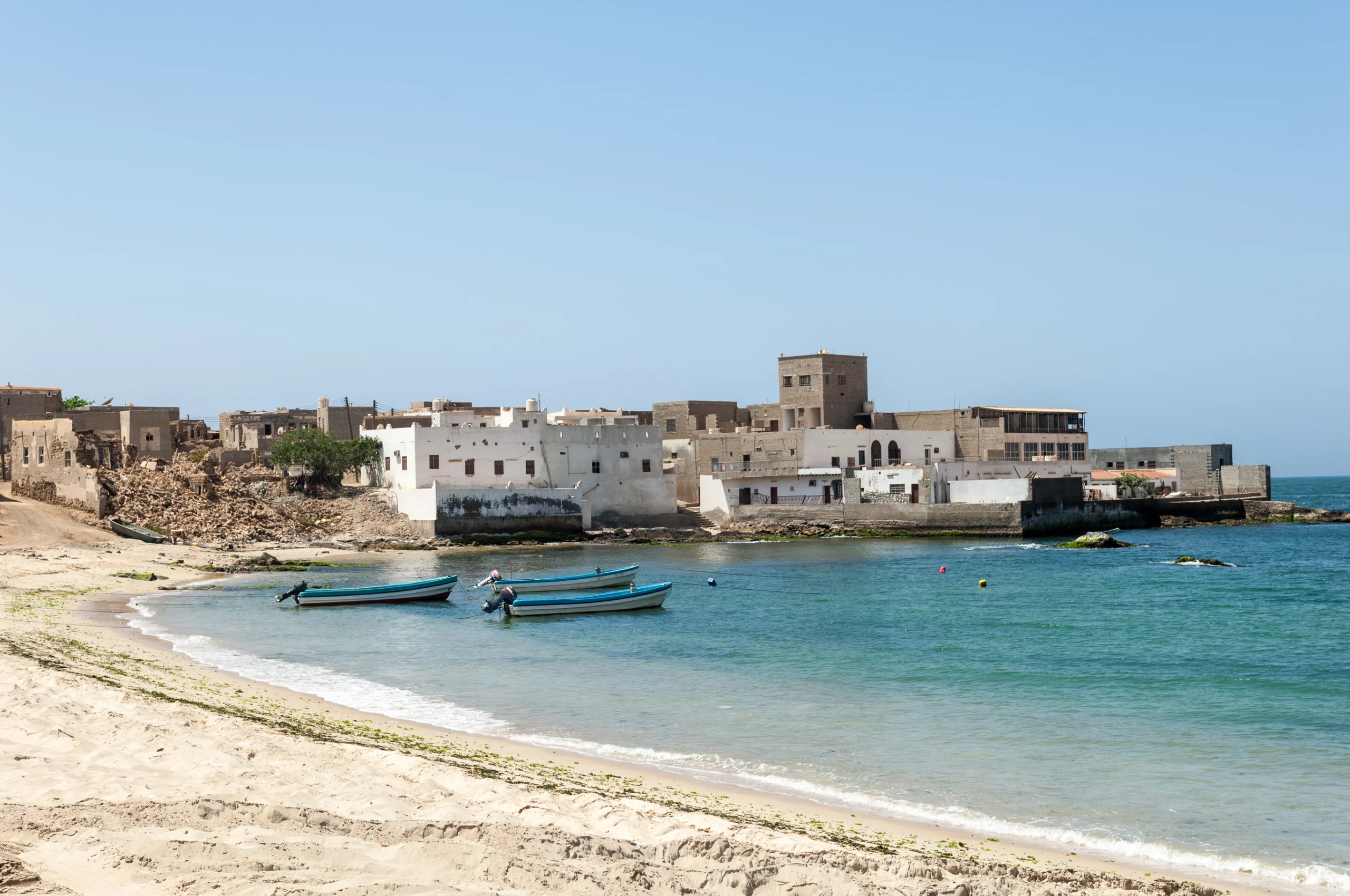 City of Mirbat, Salalah, Mirbat, Oman. Panoramic view over Mirbat, Dhofar, Oman