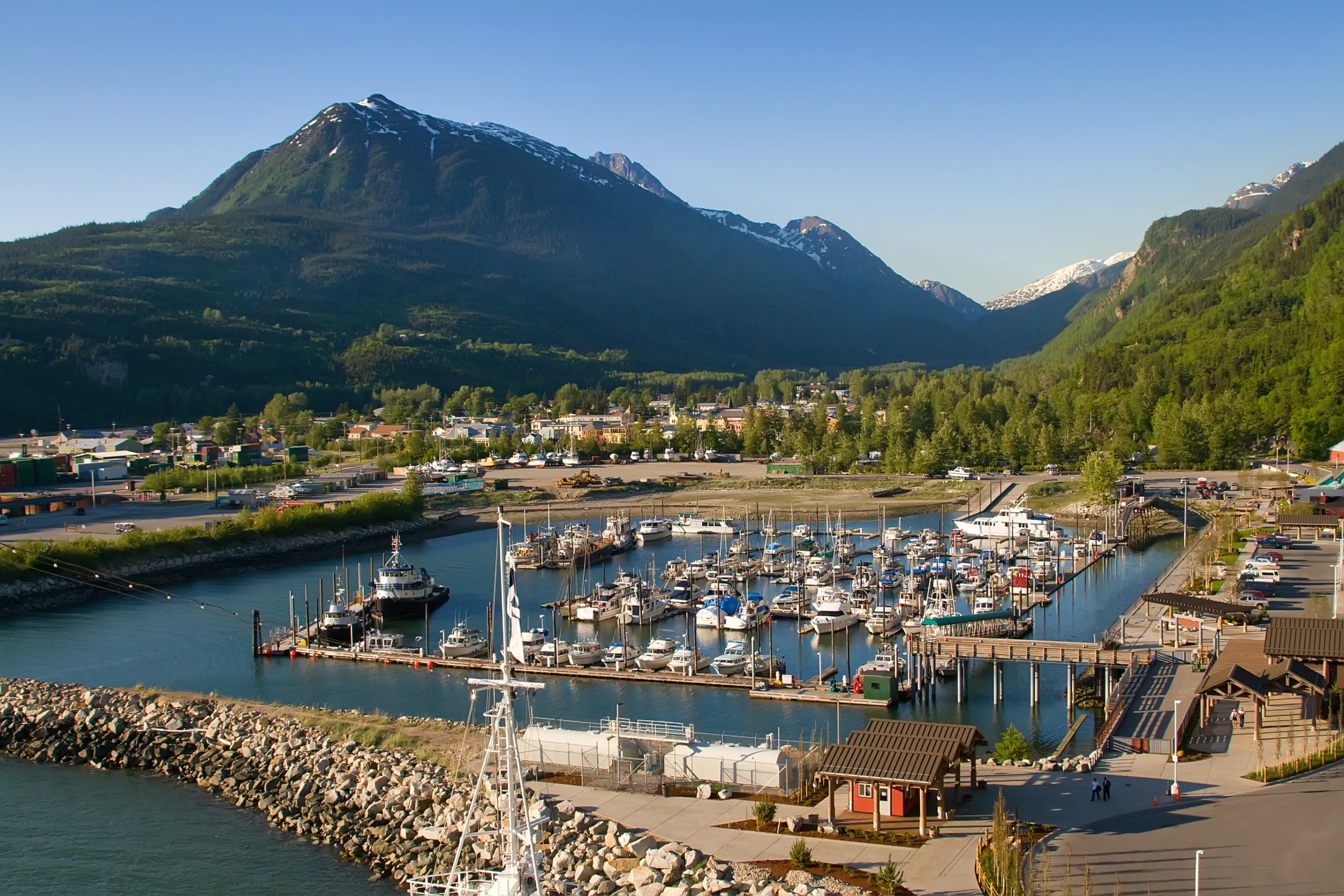 Skagway, Alaska. View of Skagway from above.