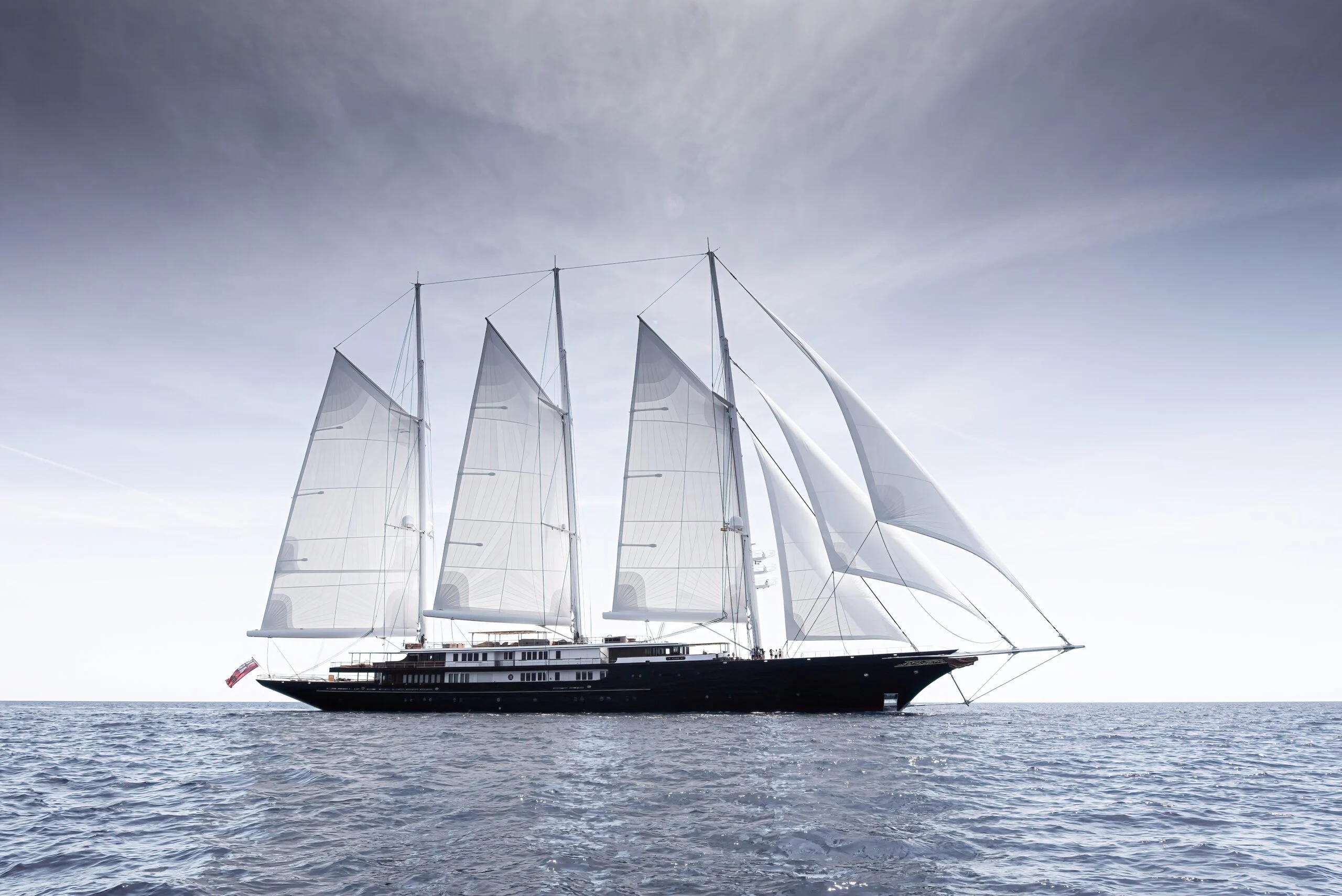 Aerial of Koru super yacht