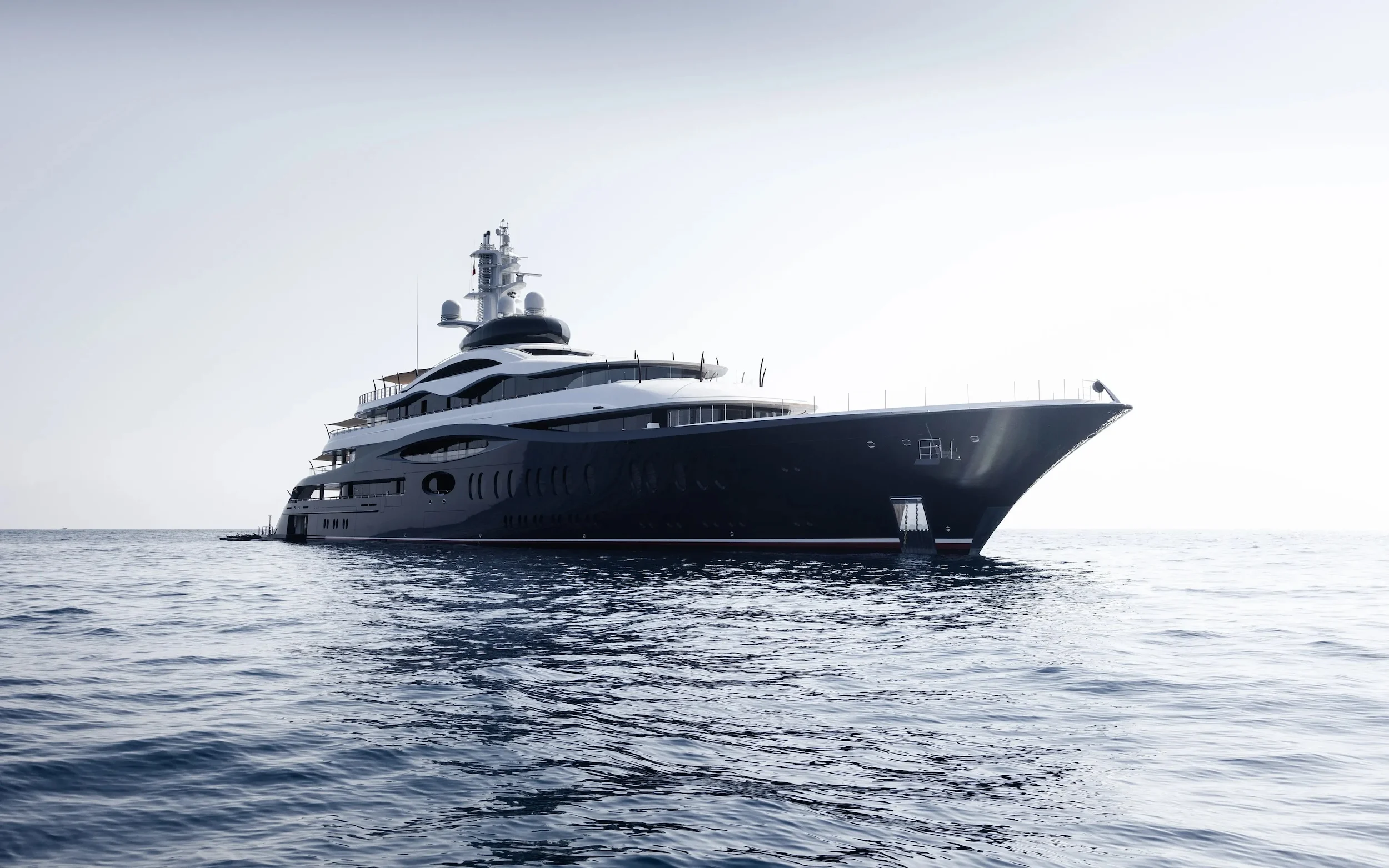 Aerial of Launchpad super yacht