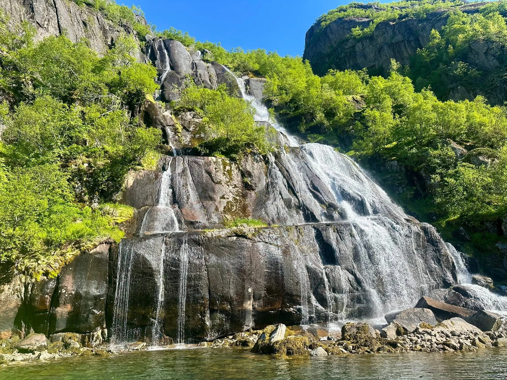 One of many waterfalls in the Lofoten Islands
