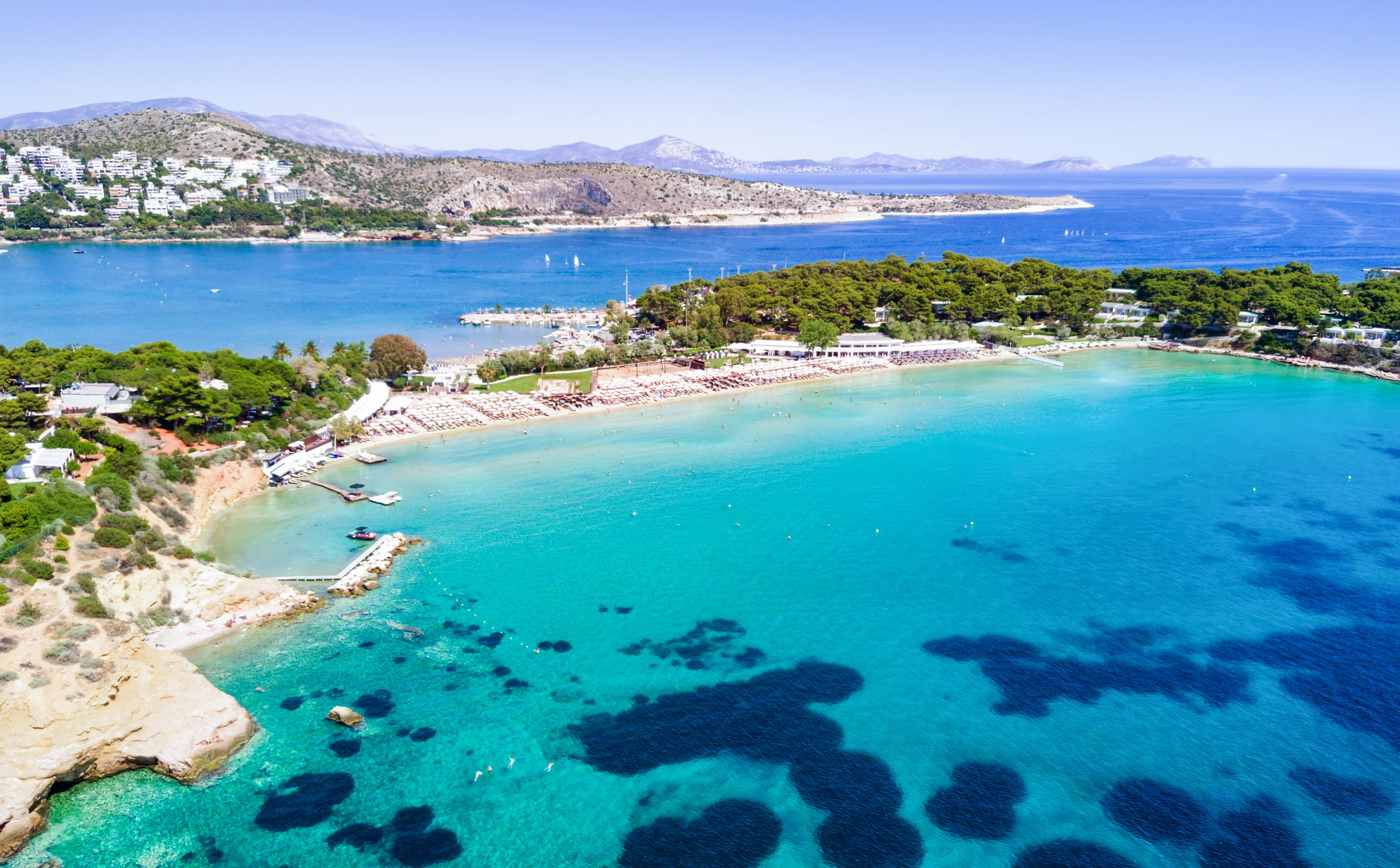 Famous Astir Beach in south Athens, Vouliagmeni, Greece