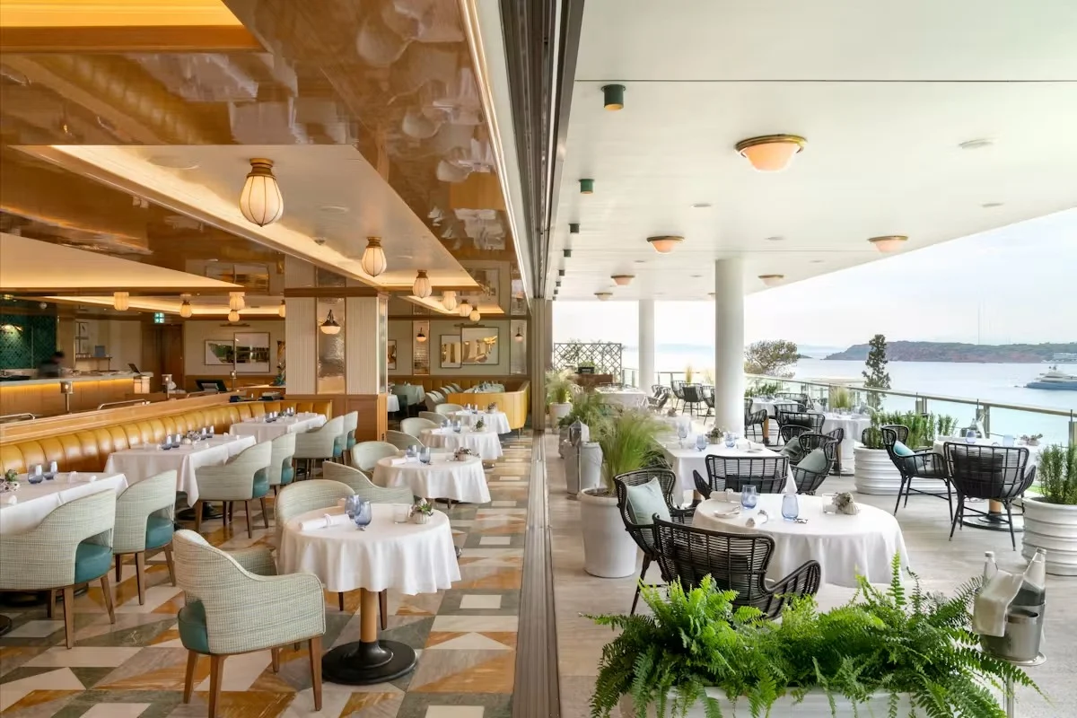 indoor and outdoor dining at Pelagos